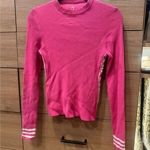 Pink Ribbed Long Sleeve Top
